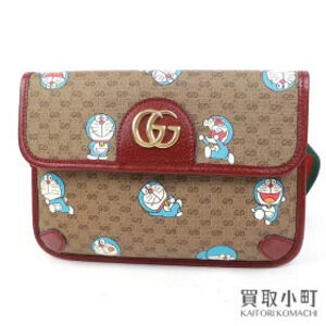 Gucci Doraemon GG Supreme Crossbody Bag Sling Clutch Waist Belt Shoulder